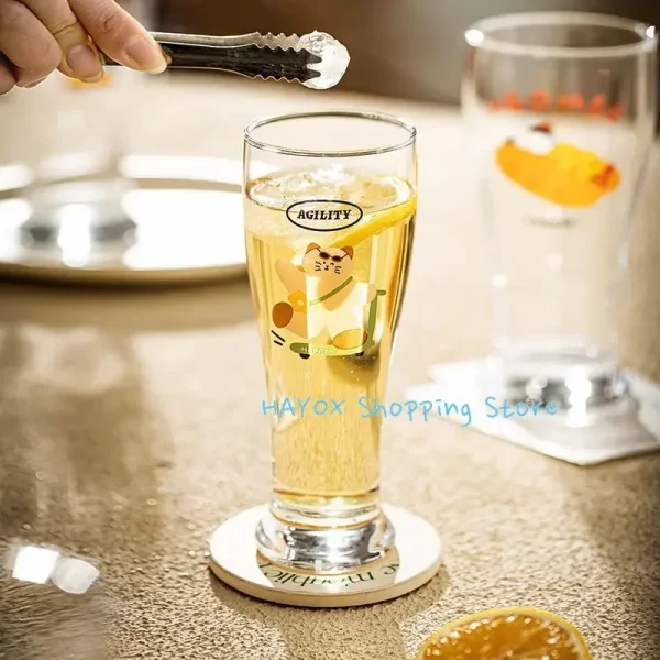 Panda Wheat Beer Cup 450ml Glass Personality Craft Beer Mugs Cute Animal Crystal Cup Juice Tumbler Drinkware Home Bar Supplies 6