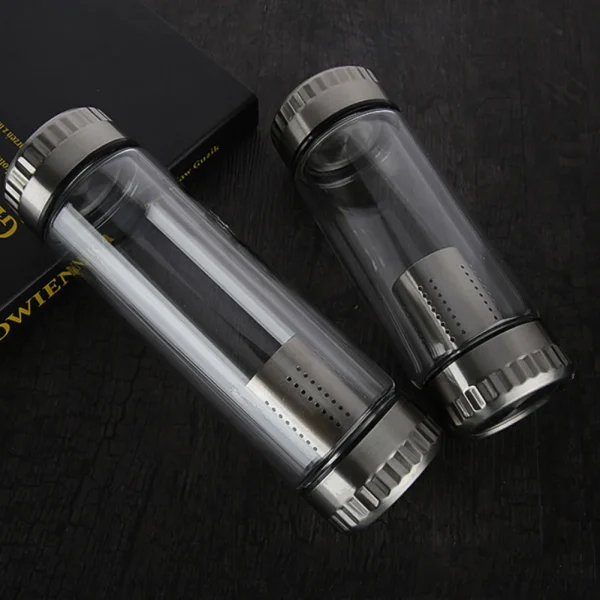 300/400ML Tea Water Bottle Portable Glass Double Wall Tea Water Cup Infuser Tumbler Drinkware Water Bottle With Tea Filter 3