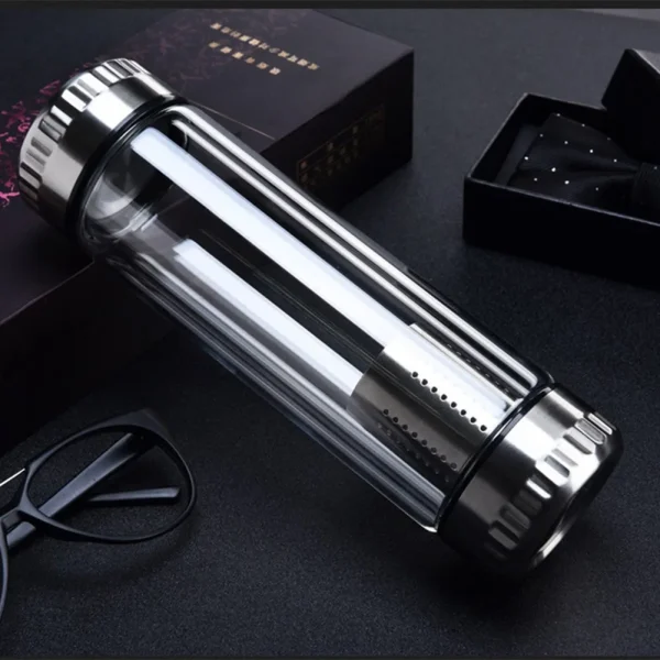 300/400ML Tea Water Bottle Portable Glass Double Wall Tea Water Cup Infuser Tumbler Drinkware Water Bottle With Tea Filter 4