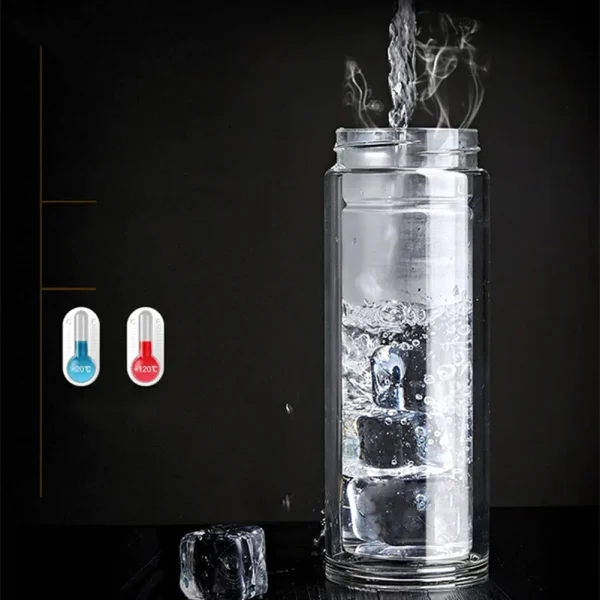 300/400ML Tea Water Bottle Portable Glass Double Wall Tea Water Cup Infuser Tumbler Drinkware Water Bottle With Tea Filter 5