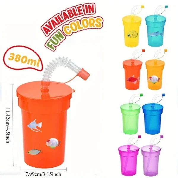 Rainbow Straw Cup Set Translucent Stackable Drinkware with Leakproof Lids for Party Tablescape Decor Outdoor Home Juice WaterUse 6