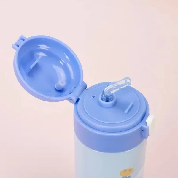1pc 380ML Cute Cartoon 304 Stainless Steel Thermal Thermos Vacuum Flask With Straw for Girls Insulated Tumbler Drinkware 3