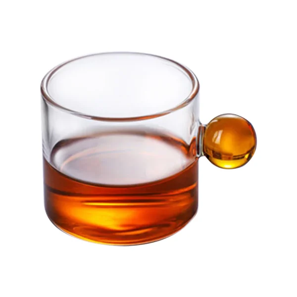110ml Espresso Cups Small Cups Home Glass Ball Handle Coffee Cup Tea Water Cup Saucer Steak Juice Bucket Table Decor Drinkware 6