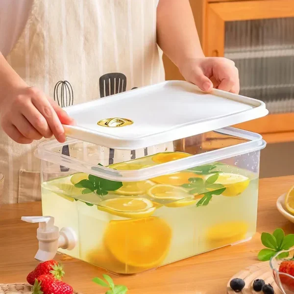 Pongwin 5L Cold Water Kettle with Faucet Refrigerator Cool Water Bucket Lemon Bottle Beverage Water Dispenser Drinkware 4