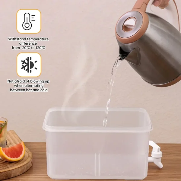 Pongwin 5L Cold Water Kettle with Faucet Refrigerator Cool Water Bucket Lemon Bottle Beverage Water Dispenser Drinkware 5