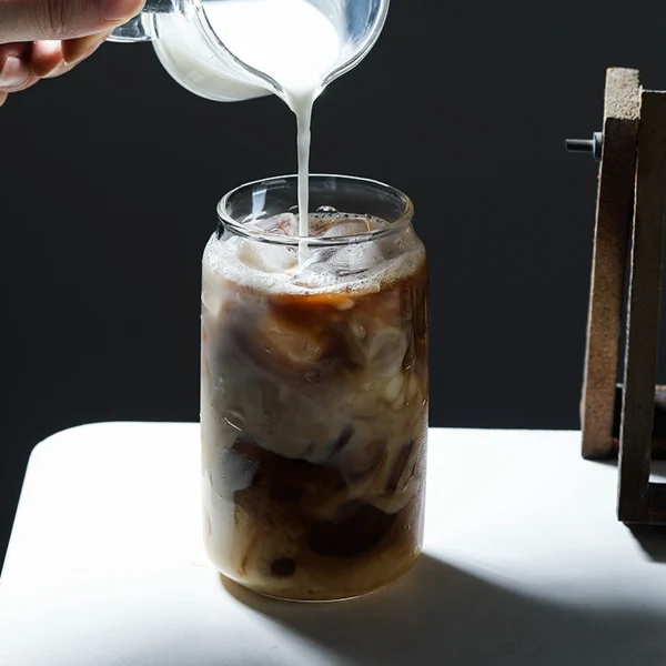 12/16 Oz Can Shaped Beer Glass Drinking Cups Can Shaped Glasses Classic Can Glasses for Soda Cold Brew Coffee Bar Drinkware 4
