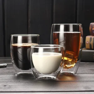 5 Sizes Double Wall Insulated Glass Cup Clear Espresso Coffee Mugs Handmade Beer Mug Tea Milk glass Whiskey Glass Cups Drinkware 1