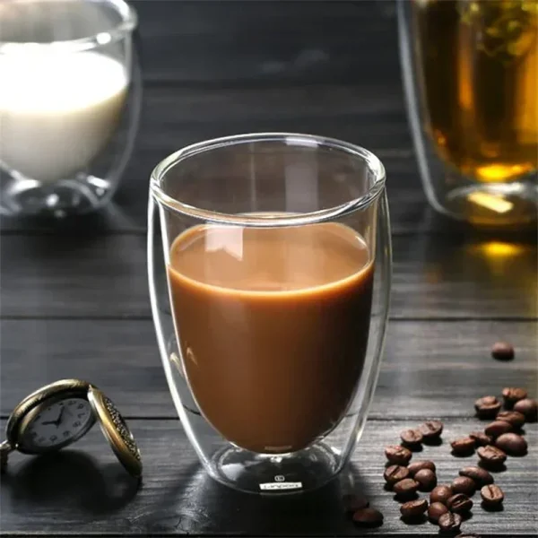 5 Sizes Double Wall Insulated Glass Cup Clear Espresso Coffee Mugs Handmade Beer Mug Tea Milk glass Whiskey Glass Cups Drinkware 3