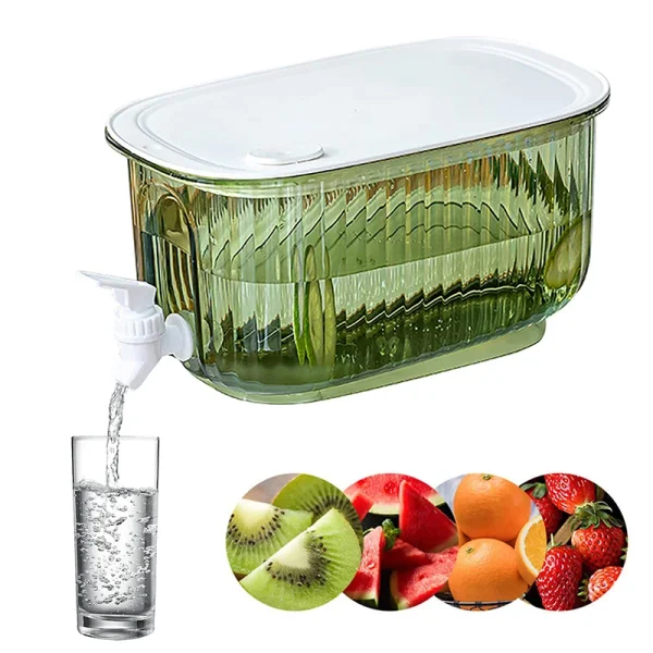 Cold Water Bottle Tea Pots Dispenser Jug Fountain with Faucet Kettle Juice Pitcher Pot for Drink Drinkware Plastic Fridge Can 2