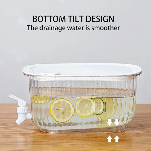 Cold Water Bottle Tea Pots Dispenser Jug Fountain with Faucet Kettle Juice Pitcher Pot for Drink Drinkware Plastic Fridge Can 3