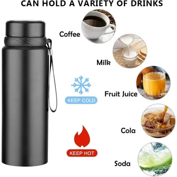 1000ml Stainless Steel Insulated Water Bottle, Keeps Drinks Hot or Cold for Hours with Lid Intelligent Water Cup Drinkware 3