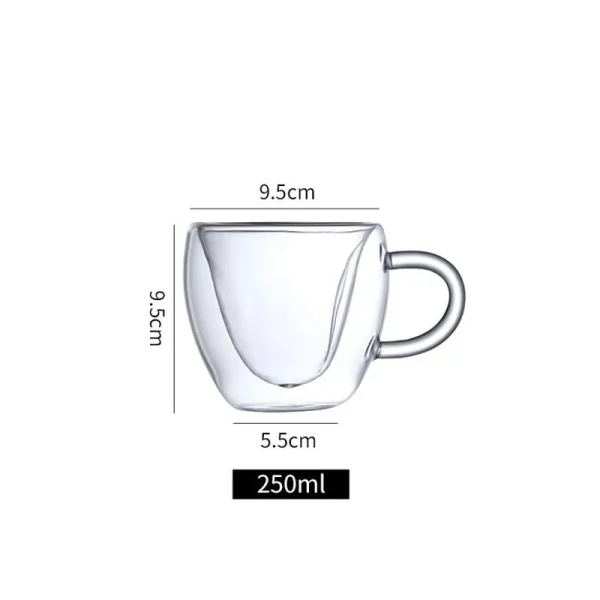 Heart Love Shaped Glass Cup Double Wall Mug Tea Mug Milk Coffee Cup Latte Mugs Lemon Juice Cup Heat-Resisting Drinkware 6