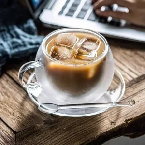 150/300ml Double Wall Glass Coffee Mug with Saucers and Spoon Heat Resistant Espresso Cups Transparent Heat-resistant Drinkware 1