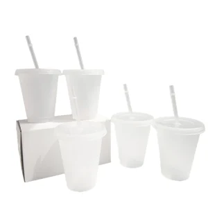 1PC 475ml Straw Mugs Cup With Lid Water Cup Drinks Cup Food Grade PP Plastic Reusable Drinks Cup Tumbler Drinkware 1