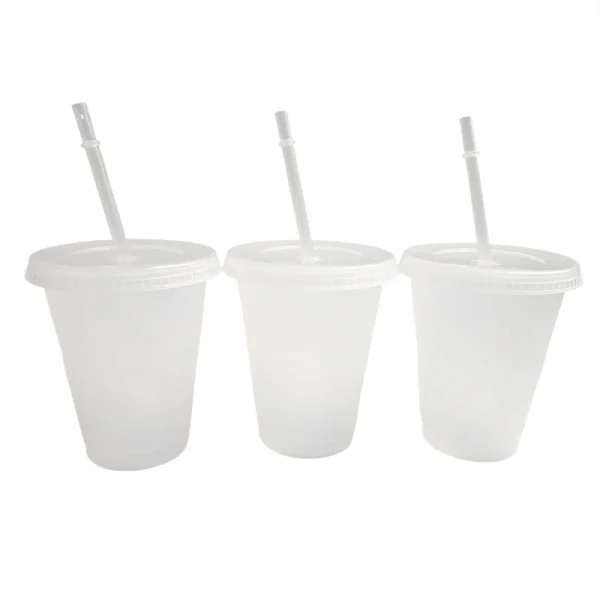 1PC 475ml Straw Mugs Cup With Lid Water Cup Drinks Cup Food Grade PP Plastic Reusable Drinks Cup Tumbler Drinkware 4