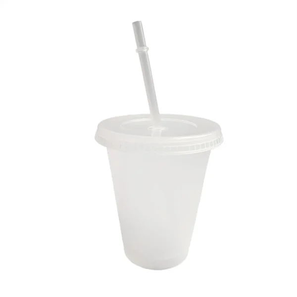 1PC 475ml Straw Mugs Cup With Lid Water Cup Drinks Cup Food Grade PP Plastic Reusable Drinks Cup Tumbler Drinkware 5