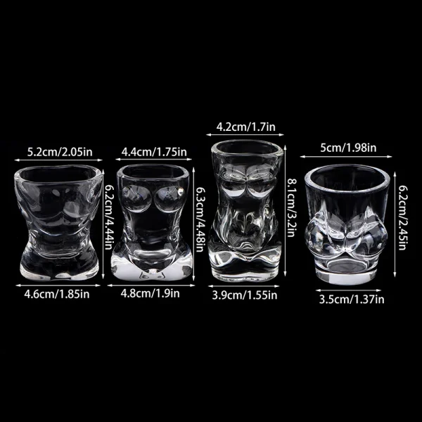 1PC New Unique Beer Cup Funny Men Women Body Shaped Transparent Wine Glass Bar Drinkware Cocktail Mug Coffee Juice Teacup 2