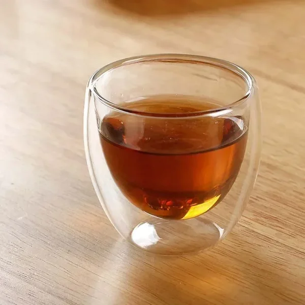80ML/150ML 2-18PCS Double Wall Glass Kung Fu Tea Cup Transparent Coffee Milk Water Mug High Borosilicate Glass Drinkware Tea Set 2