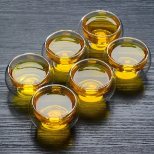 50ml 4/6pcs Glass Teacup Tea Infuser Teaware Heat Resistant High Temperature Explosion Proof Coffee Water Mug Drinkware Tea Set 1
