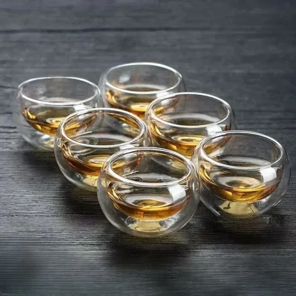 50ml 4/6pcs Glass Teacup Tea Infuser Teaware Heat Resistant High Temperature Explosion Proof Coffee Water Mug Drinkware Tea Set 3