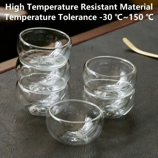 50ml 4/6pcs Glass Teacup Tea Infuser Teaware Heat Resistant High Temperature Explosion Proof Coffee Water Mug Drinkware Tea Set 6
