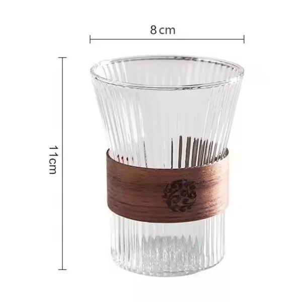 300ML Japanese Style Tea Cup Clear Strip High Borosilicate Glass Water Mug Milk Coffee Cup Household Drinkware for Kitchen Party 6