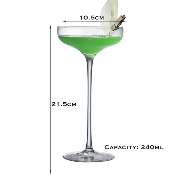 Extra Tall 240ml 2PCS 240ML Cocktail Glass Martini Glass Drinkware Set of 2 5