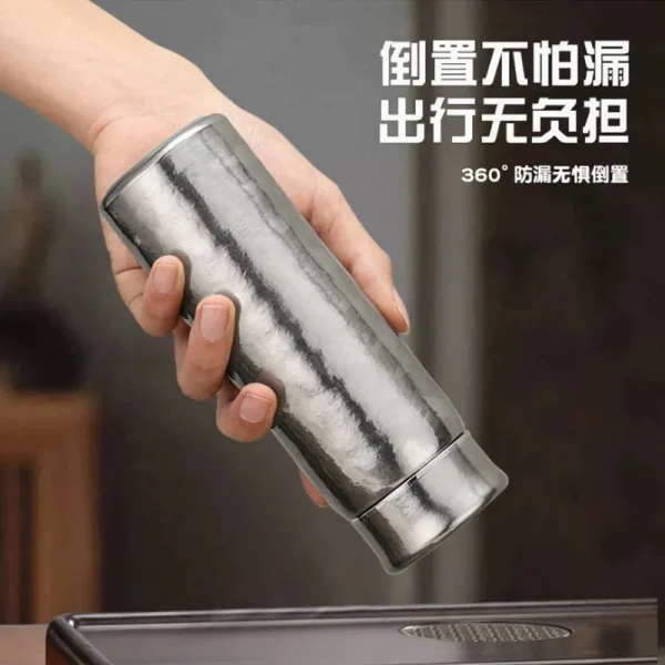 200/300ml pure titanium thermos with filter, double layer vacuum flasks,drinkware, holiday gifts, portable student water bottle 4