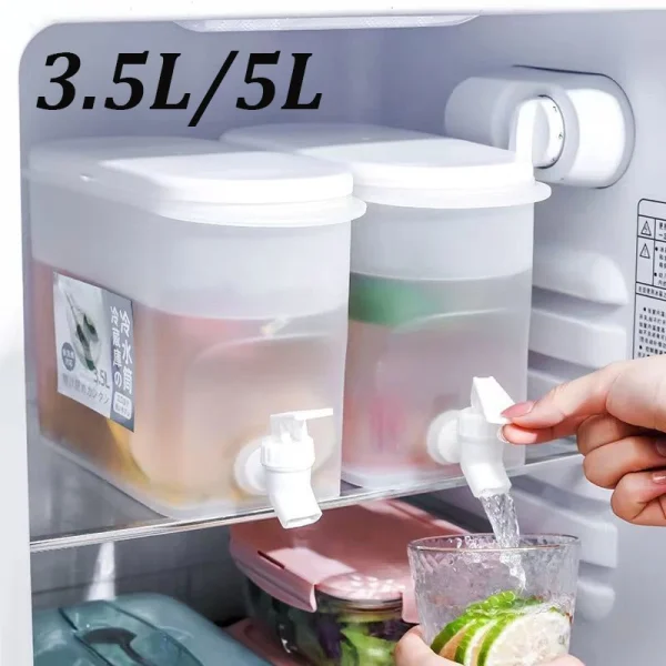 3.5L/5L Large Capacity Cold Kettle with Faucet In Refrigerator Iced Beverage Dispenser Cold Water Pitcher for Summer Drinkware 1