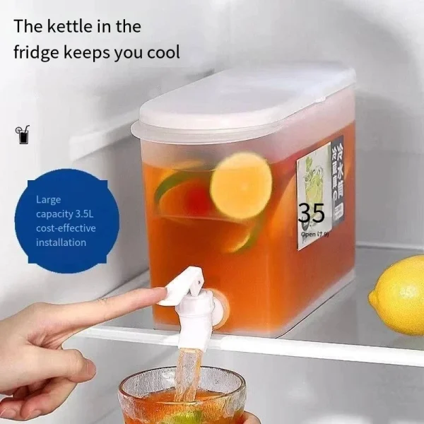 3.5L/5L Large Capacity Cold Kettle with Faucet In Refrigerator Iced Beverage Dispenser Cold Water Pitcher for Summer Drinkware 3