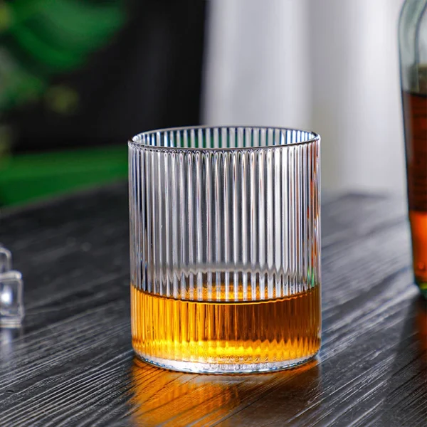 300ML Vertical Stripes Beer Glass Heat Resistant Coffee Mug Tea Cup Transparent Whiskey Cocktail Mug Water Cup Pub Bar Drinkware 1