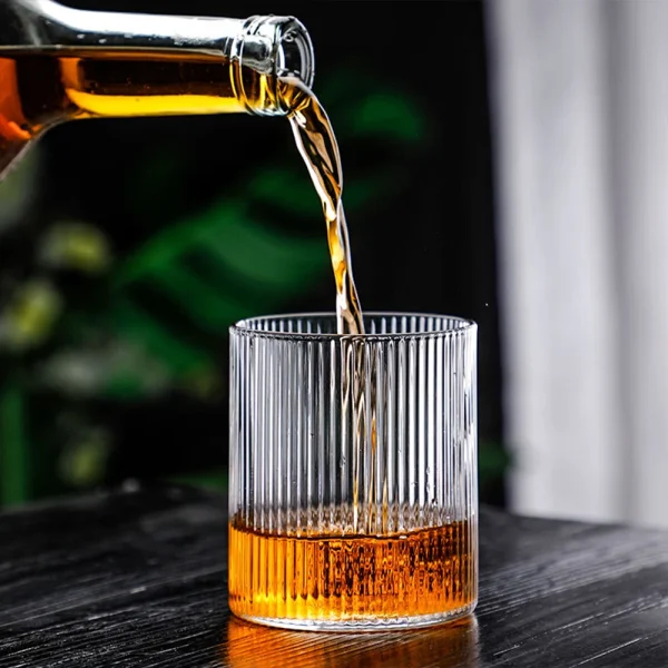 300ML Vertical Stripes Beer Glass Heat Resistant Coffee Mug Tea Cup Transparent Whiskey Cocktail Mug Water Cup Pub Bar Drinkware 2