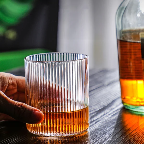 300ML Vertical Stripes Beer Glass Heat Resistant Coffee Mug Tea Cup Transparent Whiskey Cocktail Mug Water Cup Pub Bar Drinkware 3