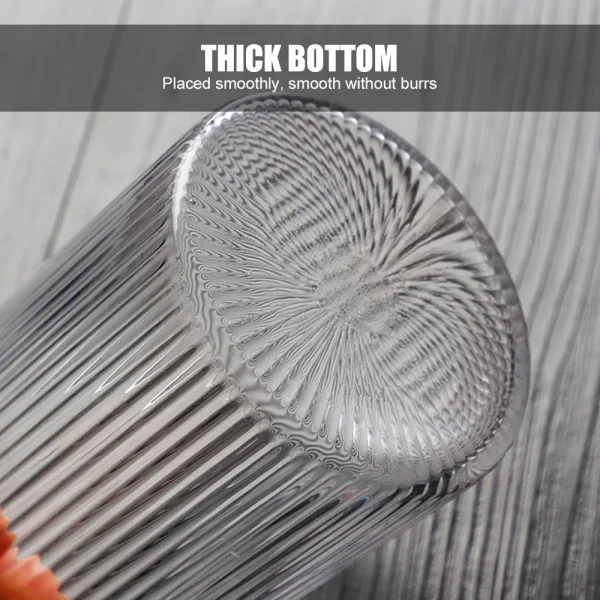 300ML Vertical Stripes Beer Glass Heat Resistant Coffee Mug Tea Cup Transparent Whiskey Cocktail Mug Water Cup Pub Bar Drinkware 4
