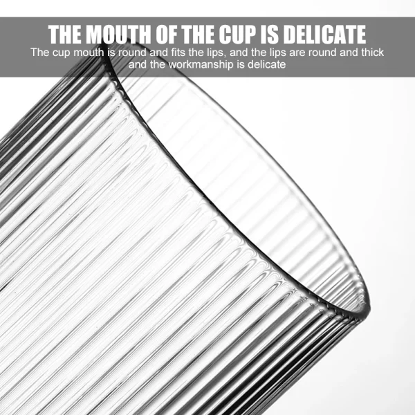 300ML Vertical Stripes Beer Glass Heat Resistant Coffee Mug Tea Cup Transparent Whiskey Cocktail Mug Water Cup Pub Bar Drinkware 5