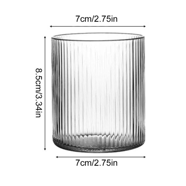 300ML Vertical Stripes Beer Glass Heat Resistant Coffee Mug Tea Cup Transparent Whiskey Cocktail Mug Water Cup Pub Bar Drinkware 6