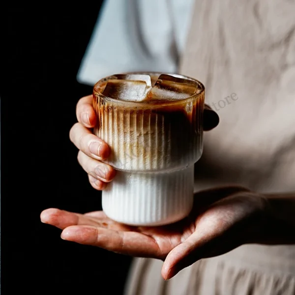 Glass Cup High Borosilicate Heat-resistant Latte Coffee Mug Cold Drinkware Water Cups Milk Beer Juice Tea Cup Whiskey Wine Glass 3