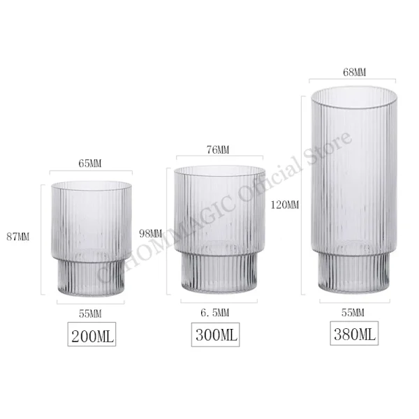 Glass Cup High Borosilicate Heat-resistant Latte Coffee Mug Cold Drinkware Water Cups Milk Beer Juice Tea Cup Whiskey Wine Glass 6