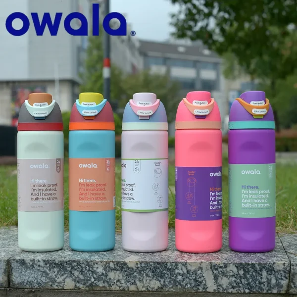 Owala Cup Vacuum Flasks & Thermoses Water Bottle Drinkware Thermo Tumbler Stainless Steel Thermal Mug Original Cold Hot Coffee 3