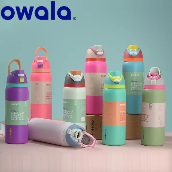 Owala Cup Vacuum Flasks & Thermoses Water Bottle Drinkware Thermo Tumbler Stainless Steel Thermal Mug Original Cold Hot Coffee 5
