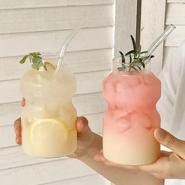 Ripple Wave Shape Glass Cup Water Bottle Heat-resistant Beer Drinkware Tea Mug Coffee Juice Milk Tea Home Cafe Drinkware 1