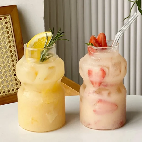 Ripple Wave Shape Glass Cup Water Bottle Heat-resistant Beer Drinkware Tea Mug Coffee Juice Milk Tea Home Cafe Drinkware 2