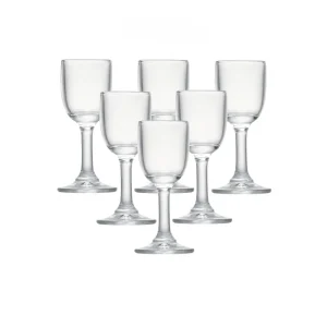 25ml 6PCS Goblet Glass Cup Set Lead-Free Glass Shot Glasses with Stem Liquor Glass Sets for Drinkware Wedding Family Bar Party 1