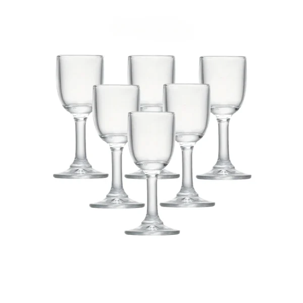 25ml 6PCS Goblet Glass Cup Set Lead-Free Glass Shot Glasses with Stem Liquor Glass Sets for Drinkware Wedding Family Bar Party 1