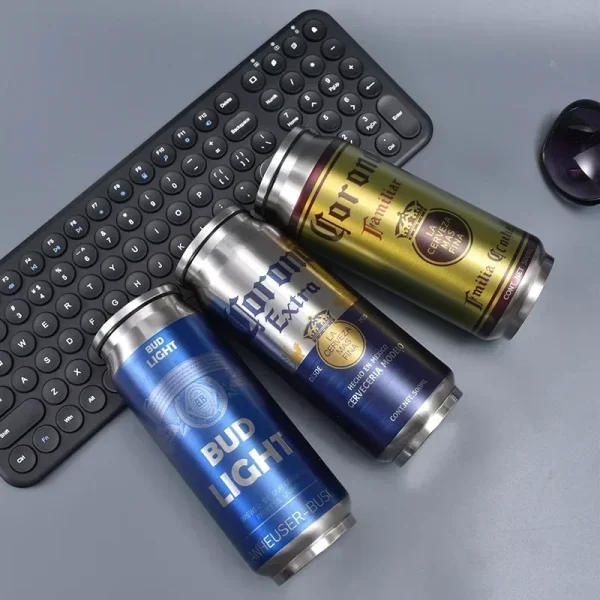 500ML Thermos Beer Bottle SUS Stainless Steel BEER Cold Keeper with Straw Cola Can Termos Para Cafe Drinkware Garrafa Térmica 2