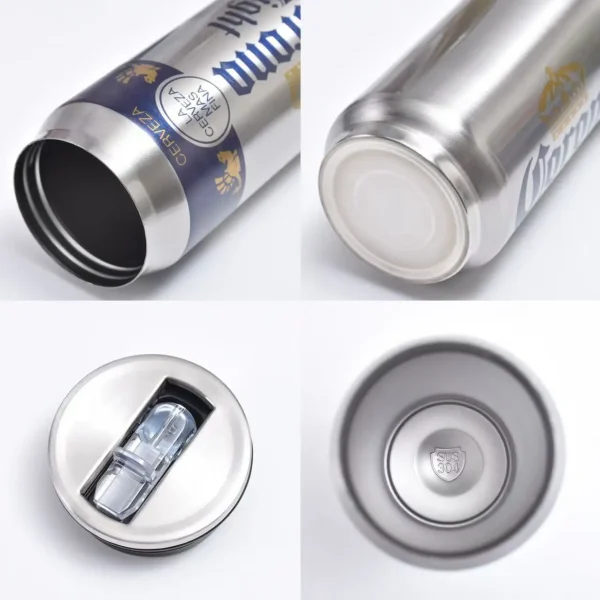 500ML Thermos Beer Bottle SUS Stainless Steel BEER Cold Keeper with Straw Cola Can Termos Para Cafe Drinkware Garrafa Térmica 6
