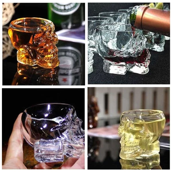 Bones Armor Warrior Skull Designed Wine Glass Gothic Mug Drinkware Whiskey Skull Cup Drinking Water Glass Cup Home Barware 1PCS 6