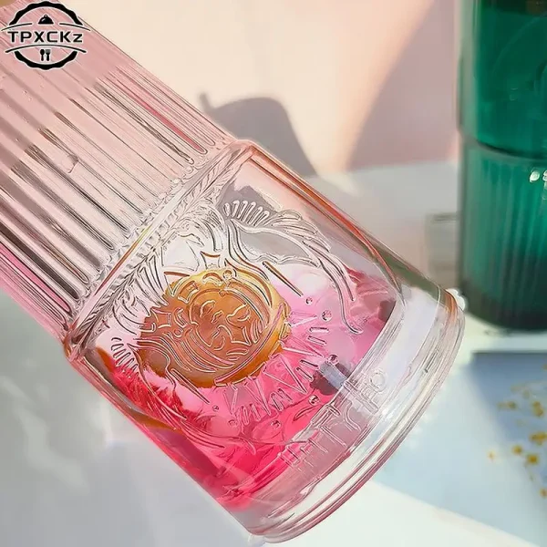 Milk Cup Green Goddess Model Water Cup Glass Cup With Lid and Straw Transparent Bubble Tea Cup Coffee Drinkware Dessert Cup 4