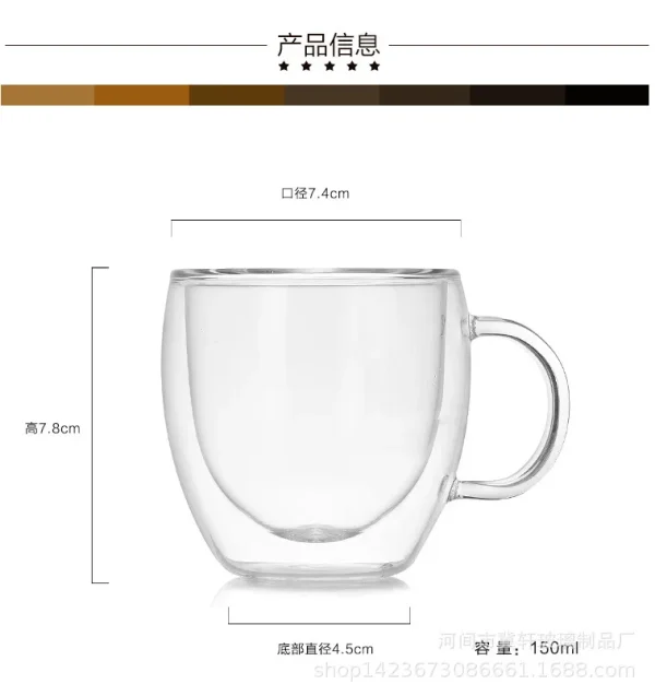 150/250/350/450ml Heat Resistant Double Wall Coffee Cup Transparent Glass Whiskey Tea Milk Cups Cold Beverage Wine Mug Drinkware 2