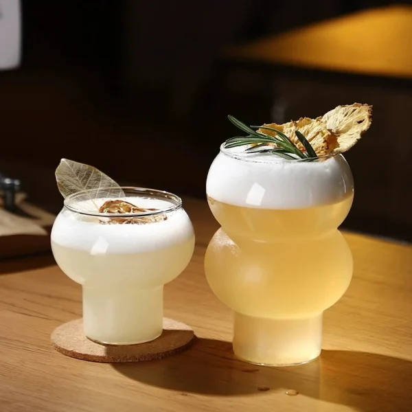 Creative Round Shaped Cocktail Glasses Coffee Mug Transparent Whiskey Wine Glasses Dessert Cup Home Bar Drinkware Halloween Gift 2